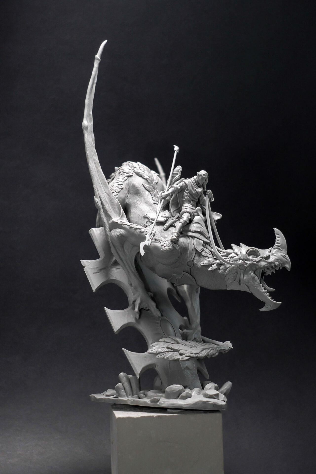 Elwin Luthais & Rymmaig, The Forest Dragon – 54mm – Dragon Head Models