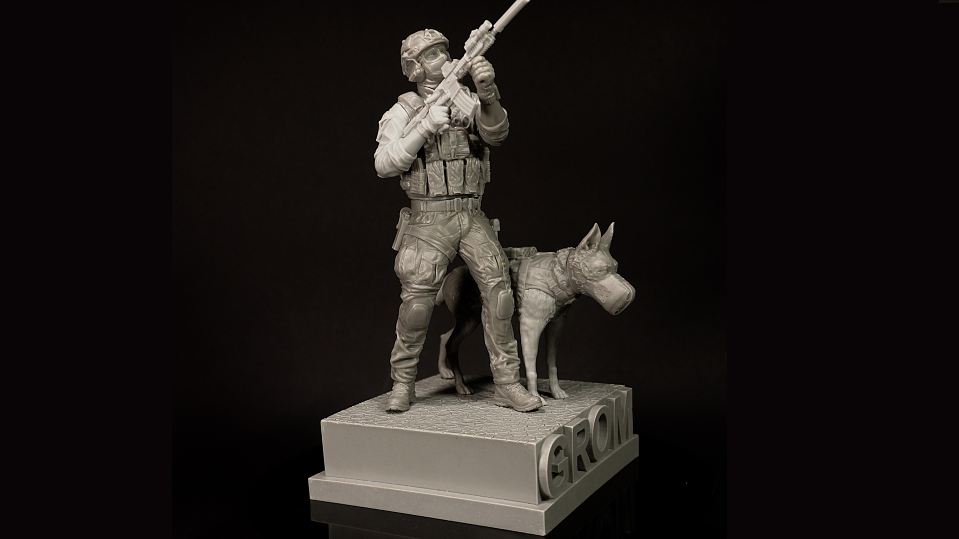 GROM Military Unit Combat Dog Group – operator with dog –  GromArt